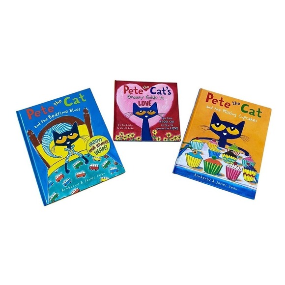Pete the Cat Bedtime Blues Missing Cupcakes Groovy Guid To Love Book Bundle NEW - Picture 1 of 8